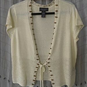 Nine West, Cream colored, Size Large, Cotton, Vest. Add a tube top inside!